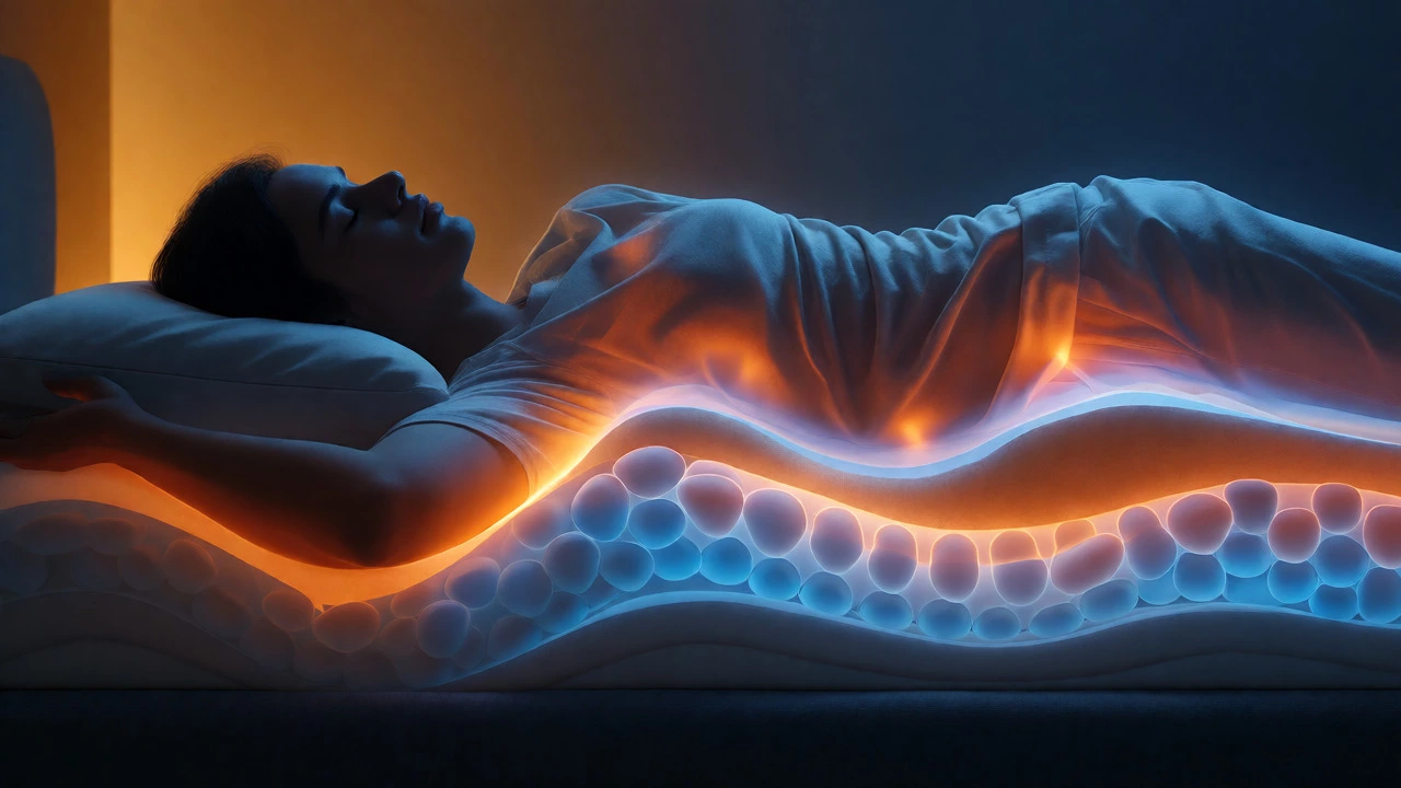 Conceptual view of body heat molding memory foam cells